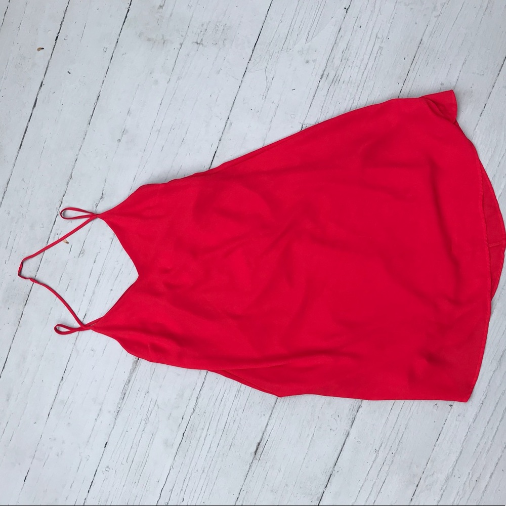 Red flowy dress